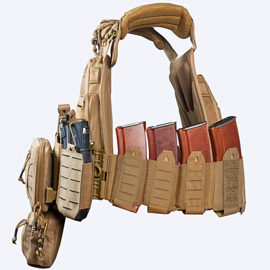 Плитоноска Yakeda швидкознімна Койот із сумкою напашник та підсумками на 15 магазинів VTCB-6094A