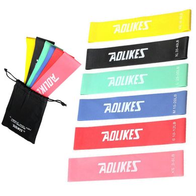 Гумки для фітнесу та спорту AOLIKES, гумка - еспандер для тренувань набір з 6 штук Різнобарвні LD3601