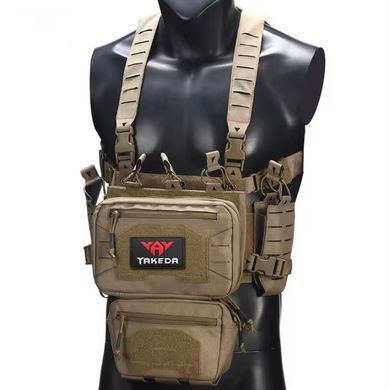 Разгрузочная система Chest Rig Yakeda с подсумками и сумкой-напашник Койот