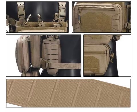 Разгрузочная система Chest Rig Yakeda с подсумками и сумкой-напашник Койот