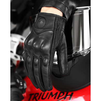 Мотоперчатки кожаные сенсорные с защитой костяшек кулака  MOTOWOLF М Черные MDL0302