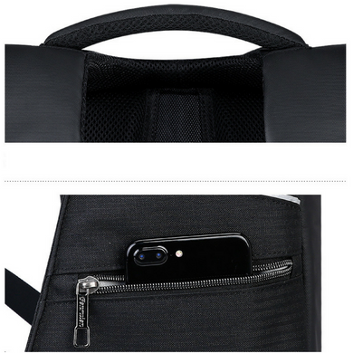 Рюкзак Антикрадій Для Ноутбука Fenruien із Замком TSA та Сталевим тросиком 15.6'' Чорний, Black 9918