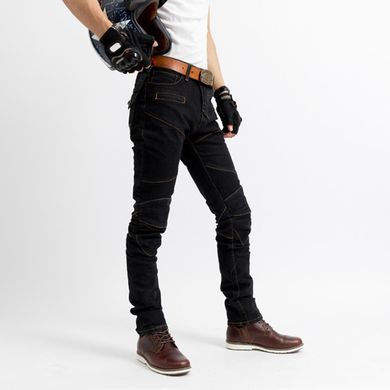 Мотоджинси з внутрішнім захистом колін і зовнішньої частини стегна (мотоштани для ендуро, джинси для мотоцикла, для чопперів) MOTO PANTS M Чорний MP-00110