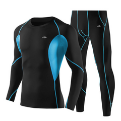 Компресійний чоловічий комплект одягу для тренувань та спорту TRYSIL 2в1 M Чорний-Синій (TYL11610-01)