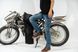 Мотоджинсы с боковыми карманами, внутренней защитой колен и наружной части бедра (мотоштаны для эндуро, джинсы для мотоцикла, для чопперов) MOTOLANG M Синий MP-0161