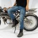 Мотоджинсы с боковыми карманами, внутренней защитой колен и наружной части бедра (мотоштаны для эндуро, джинсы для мотоцикла, для чопперов) MOTOLANG M Синий MP-0161
