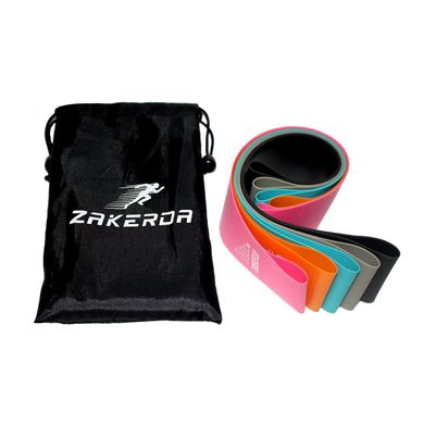Гумки для фітнесу та спорту ZAKERDA, еспандер для тренувань набір з 5 штук Різнокольорові ST001