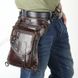 Мотосумка на стегно для мотоцикліста чоловіча та жіноча з натуральної шкіри, сумка поясна Meigardas Коричнева MQD170707