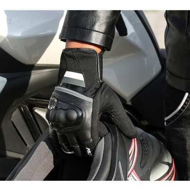 Мотоперчатки шкіра-текстиль із захистом кісточок кулака MOTOWOLF M Чорний MDL0307