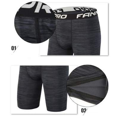 Мужские короткие тайтсы-шорты меланж Fannai XL Серый-синий FN102D-2
