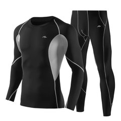 Компресійний чоловічий комплект одягу для тренувань та спорту TRYSIL 2в1 M Чорний-Сірий (TYL11610-03)