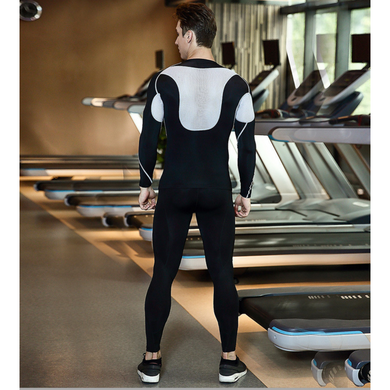 Компресійний чоловічий комплект одягу для тренувань та спорту TRYSIL 2в1 M Чорний-Сірий (TYL11610-03)