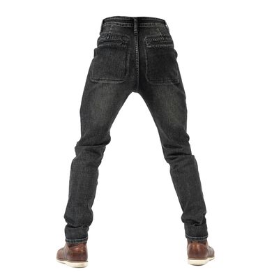 Мотоджинси з боковими карманами, внутрішнім захистом колін і зовнішньої частини стегна (мотоштани для ендуро, джинси для мотоцикла, для чопперів) MOTOLANG M Чорний-Сірий MP-00138