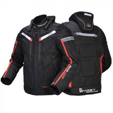 Мотокостюм раздельный текстильный с защитой спины, рук, ног и плечей для мотоциклиста CHOST RACING Черный M GR-Y07-1