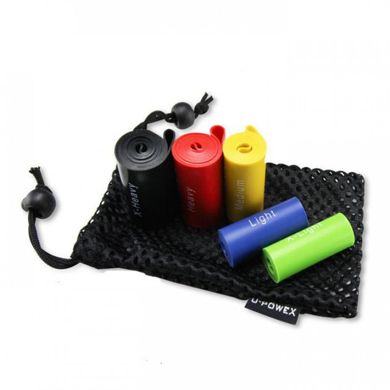 Резинки для фитнеса и спорта U-Powex, резинка - еспандер для тренировок, напульсник для тренировок, Набор из 5 штук Разноцветные UP02