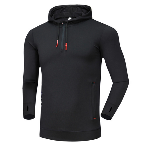 Спортивная кофта с капюшоном для фитнеса LIEXING L Черная LKS0501