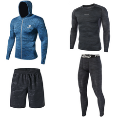 Компресійний чоловічий комплект одягу для тренувань та спорту Fannai 4в1 M Синій (FNKV-06)
