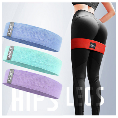 Резинки для фитнеса и спорта тканевые AOLIKES PRO Набор из 3шт Разноцветные LD3604