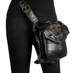 Сумка женская набедренная для мотоциклиста, сумка-мессенджер в стиле панк-рок GEAR DUKE Черная FHG139BBK