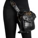 Сумка жіноча на стегно для мотоцикліста, сумка-месенджер в стилі панк-рок GEAR DUKE Чорна FHG139BBK