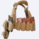 Плитоноска Yakeda быстросъёмная Койот с сумкой напашник и подсумками на 15 магазинов VTCB-6094A