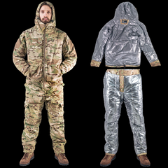 Тактичний Зимовий костюм з тепловідбійною підкладкою Omni Hit Multicam Куртка з капюшоном та зимові штани Ріп Стоп M Мультикам HWMRZZ0026800