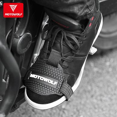 Накладка на обувь для мотоциклистов, защитная, мото накладка для переключения передач MOTOWOLF Черная MDL1901