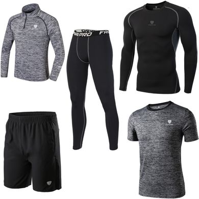 Мужской комплект одежды для тренировок Fannai M Черный-серый FAH08