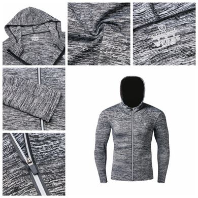 Компрессионный мужской комплект одежды для тренировок и спорта Fannai 5в1 M Серый-Синий (FNKV-01)