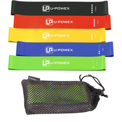 Резинки для фитнеса и спорта U-Powex, еспандер для тренировок Набор из 5 штук Разноцветные UPX001