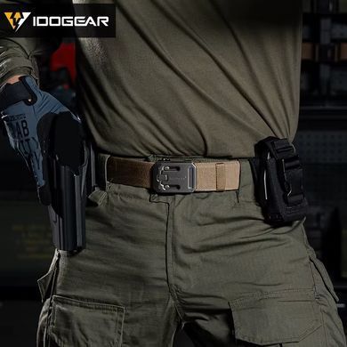 Тактический Ремень IDOGEAR усиленный стальной с регулируемой быстросъемной пряжкой Койот
