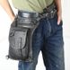 Мотосумка на стегно для мотоцикліста чоловіча та жіноча з натуральної шкіри Meigardas, сумка на пояс Чорна MQDB170707
