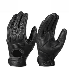 Мотоперчатки сенсорные кожаные винтажный стиль MOTOWOLF М Черные MDL0311
