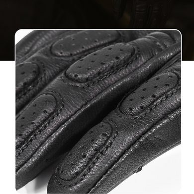 Мотоперчатки сенсорные кожаные винтажный стиль MOTOWOLF М Черные MDL0311