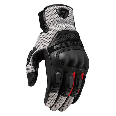 Мотоперчатки кожаные сенсорные с защитой костяшек кулака REV'IT Dirt 3 М Черный-Серый FGS139-10101