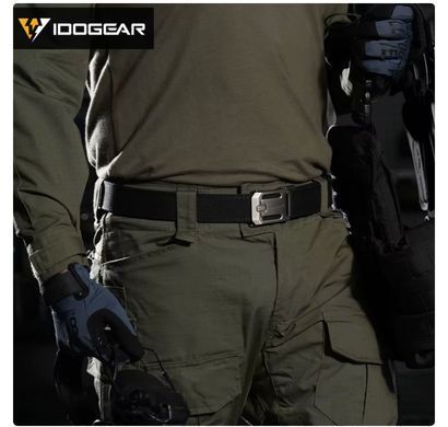 Тактический Ремень IDOGEAR для штанов каркасный усиленный с регулируемой быстросъемной пряжкой Черный